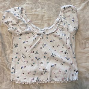 Pacsun Floral Pointelle Top